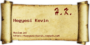 Hegyesi Kevin névjegykártya